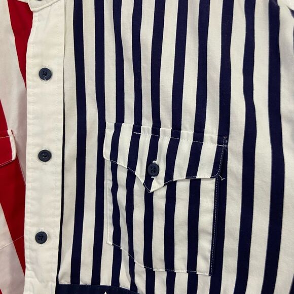 Vintage Panhandle Slim American Flag Western Style Button Down Shirt Size Large - Picture 7 of 12